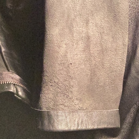 Zara Black Vegan Leather Jacket double breasted Zipper Stretch Sleek Design L - Picture 6 of 6